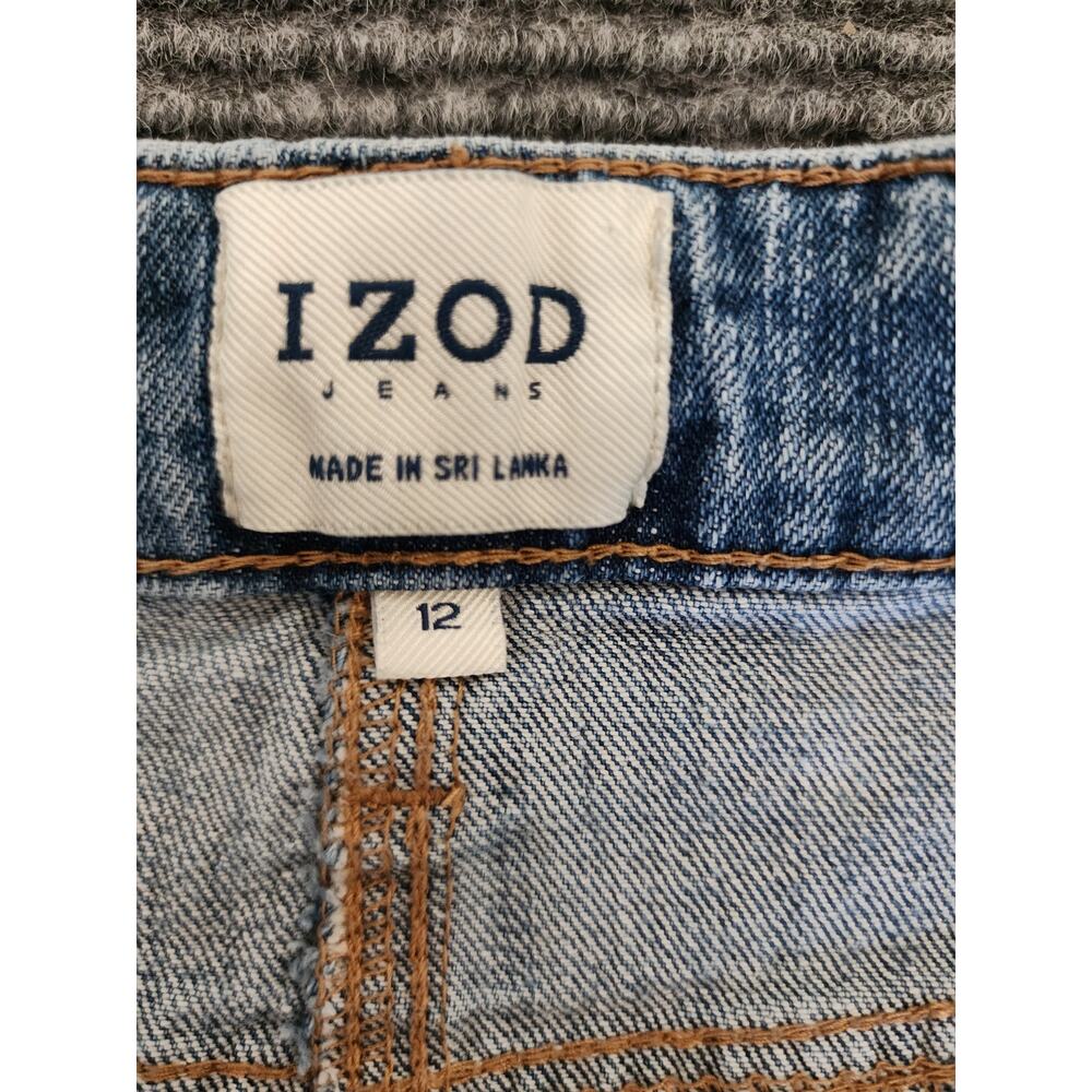 Izod Womens Size 12 Pencil Denim Blue Jean Skirt Pockets - Picture 3 of 7